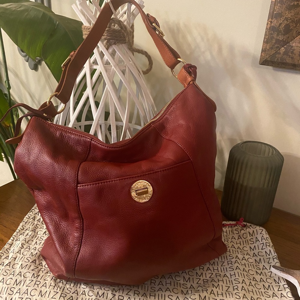 Isaac Mizrahi Deep Red Leather Bag